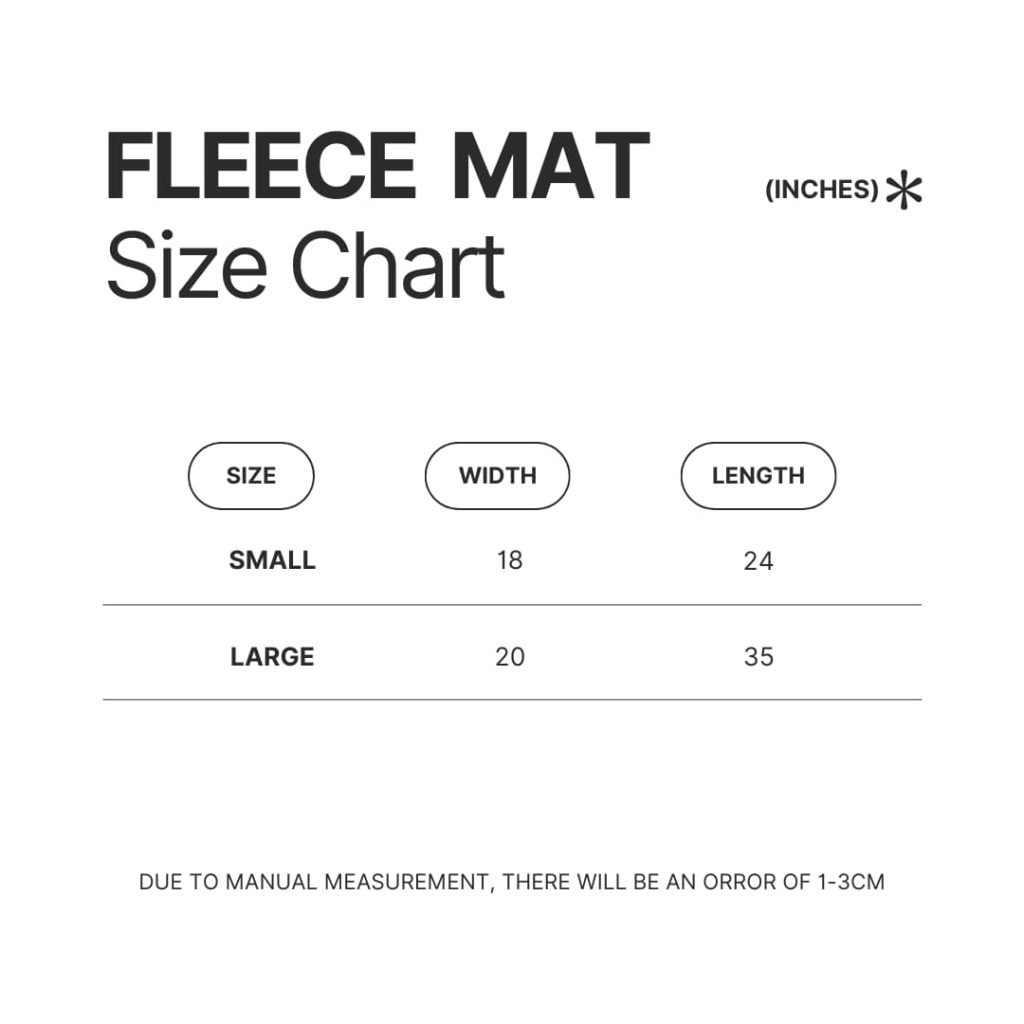 Fleece Mat Size Chart - Studio Ghibli AU Store