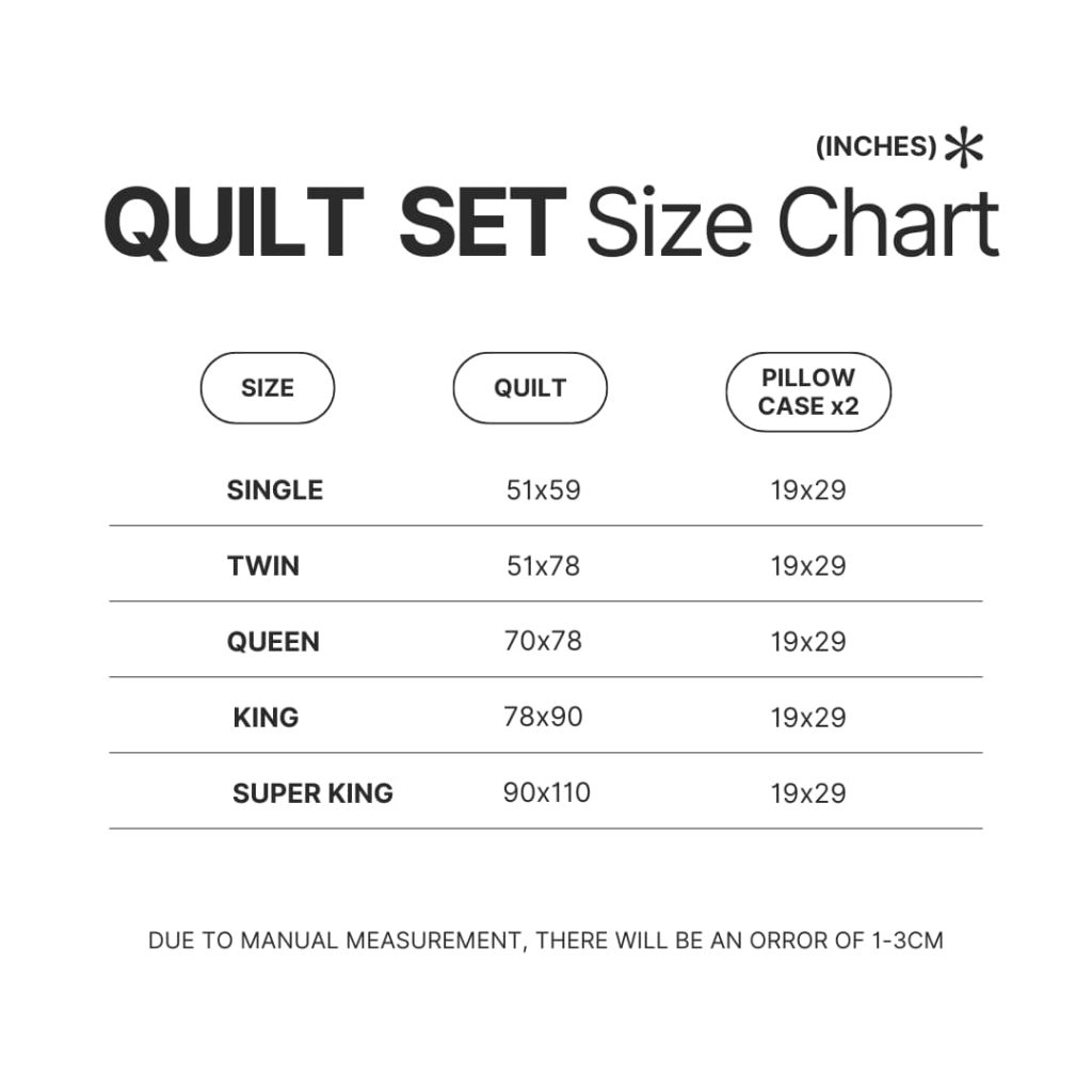 Quilt Set Size Chart - Studio Ghibli AU Store