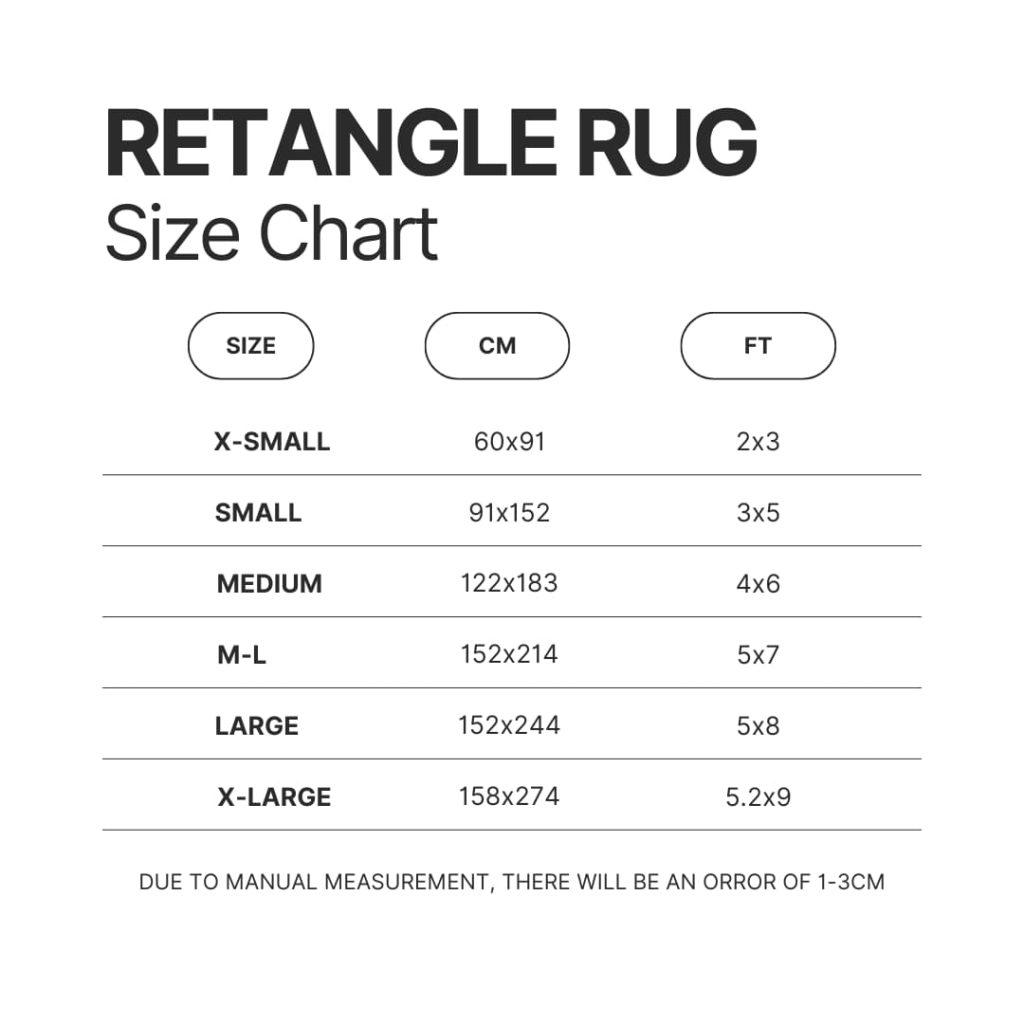 Retangle Rug Size Chart - Studio Ghibli AU Store