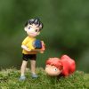 2 Pcs set Kawaii Ponyo on The Cliff Resin Figures Toy Gardening Boy Fish Ornament Action 1 - Studio Ghibli AU Store