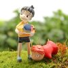 2 Pcs set Kawaii Ponyo on The Cliff Resin Figures Toy Gardening Boy Fish Ornament Action - Studio Ghibli AU Store