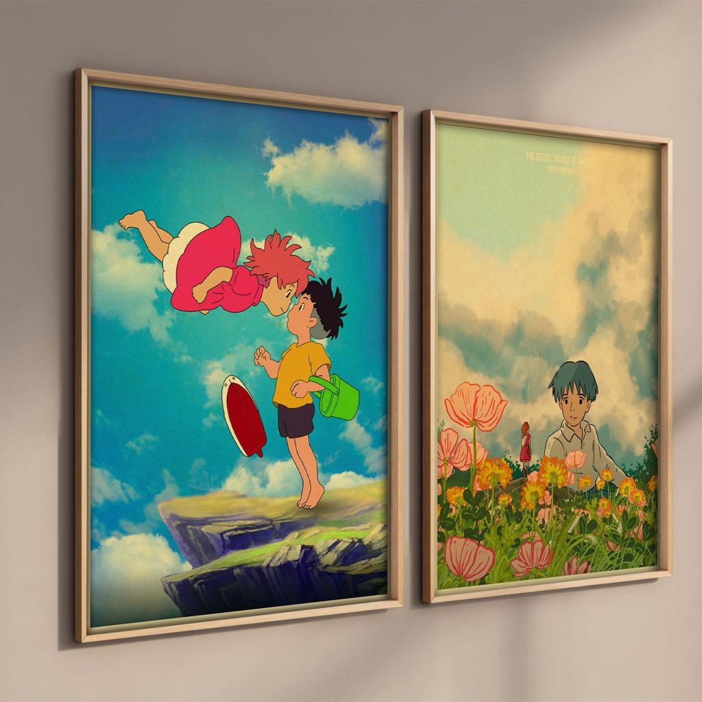 Hayao Miyazaki Ghibli Vintage Art Anime Spirited Away MY NEIGHBOUR TOTORO Ponyo On The Cliff Princess 1 - Studio Ghibli AU Store