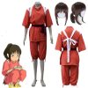 Japenese Anime Spirited Away Cosplay Suits Takino Chihiro Show Cosplay Costume Spirited Away Chihiro Ogino Pink - Studio Ghibli AU Store