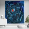 Sea Creatures Ponyo SG Vertical Wall Tapestry Main Mockup 1 - Studio Ghibli AU Store