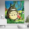 Trippy My Neighbor Totoro SG Vertical Wall Tapestry Main Mockup 1 - Studio Ghibli AU Store