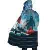 Trippy Porco Rosso SG AOP Hooded Cloak Coat SIDE Mockup - Studio Ghibli AU Store