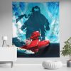 Trippy Porco Rosso SG Vertical Wall Tapestry Main Mockup 1 - Studio Ghibli AU Store